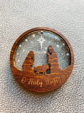 Load image into Gallery viewer, Nativity Scene 3 Layer Acrylic/Wood Ornaments
