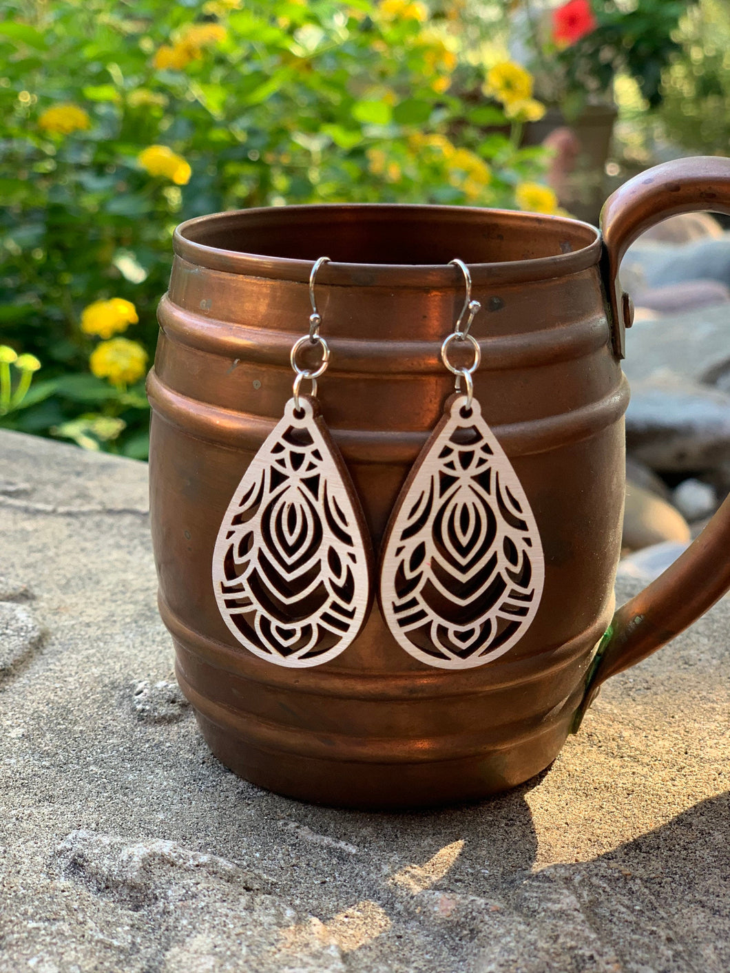 Wooden Mandala Earrings