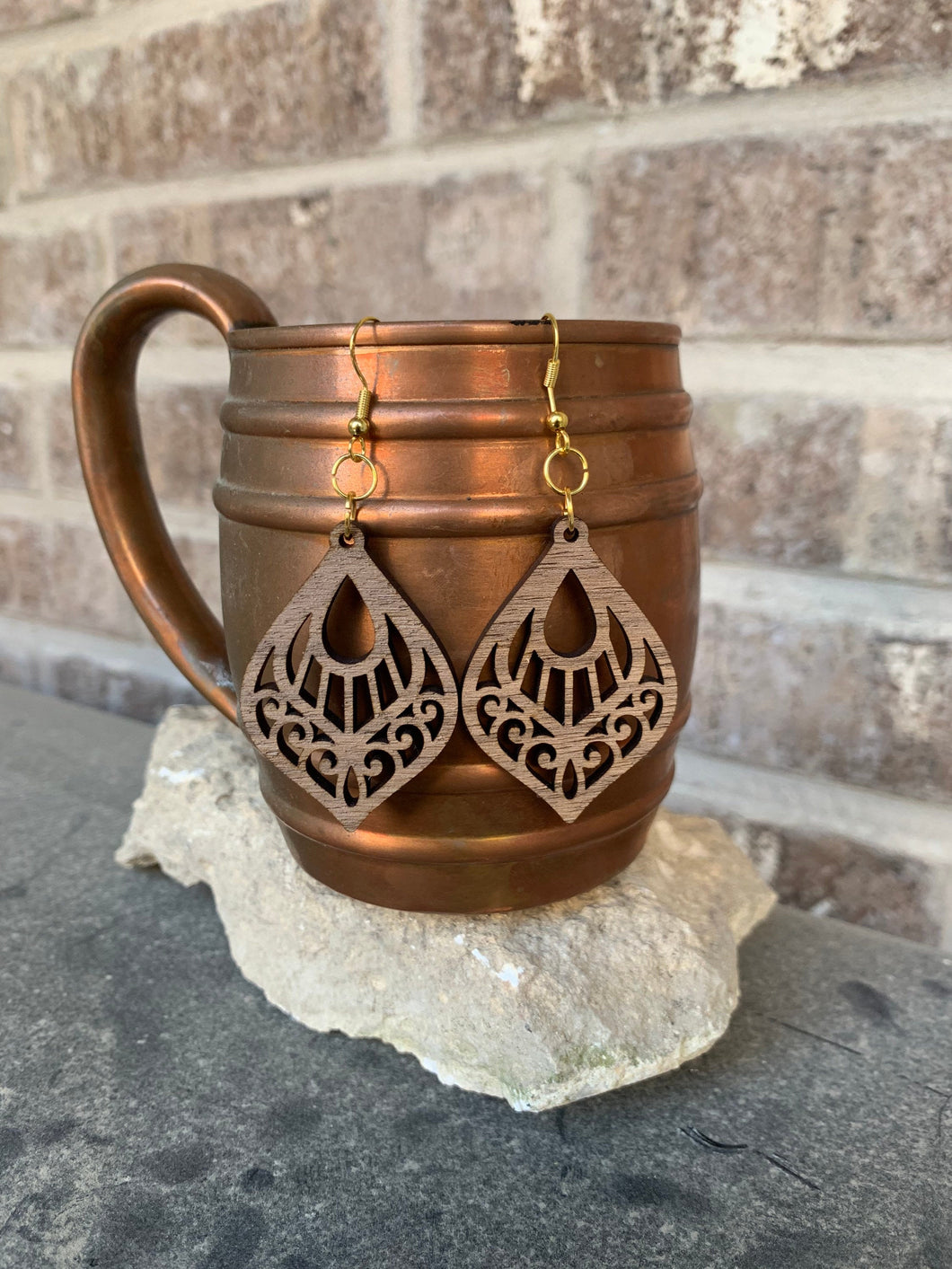 Walnut Teardrop Earrings