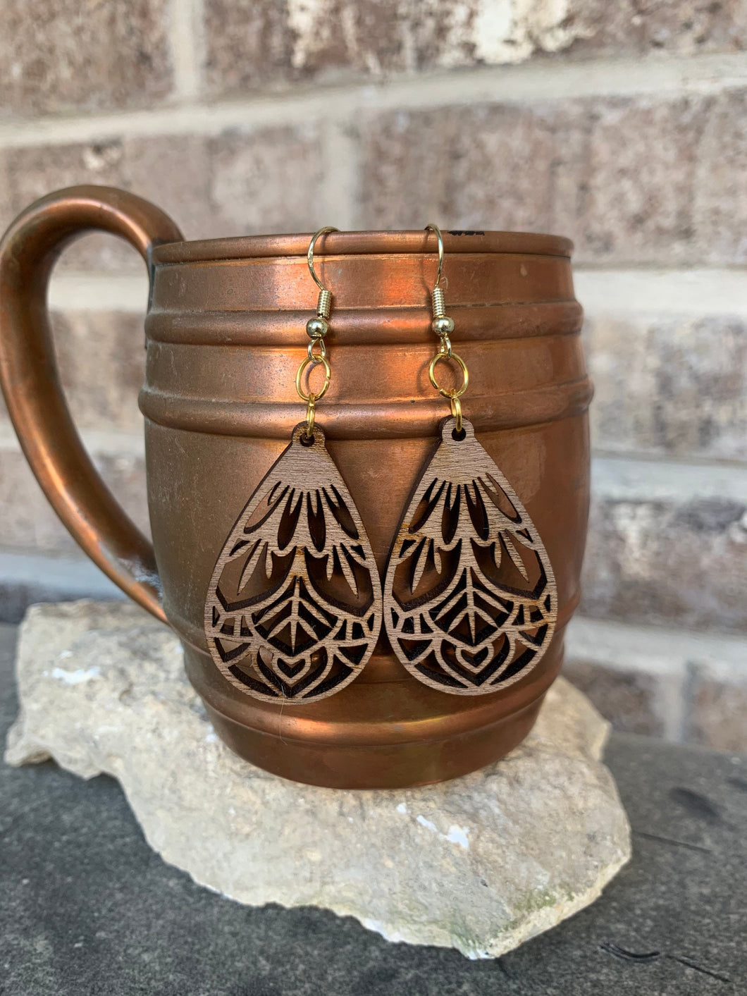 Walnut Mandala Earrings