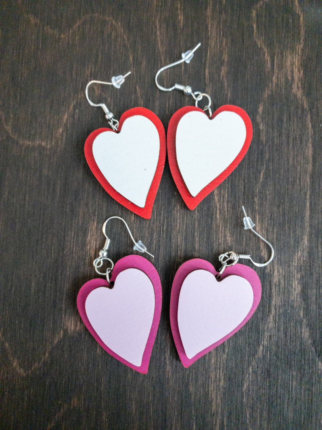 Two Layered Heart Shaped Earrings