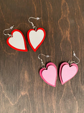 Load image into Gallery viewer, Two Layered Heart Shaped Earrings
