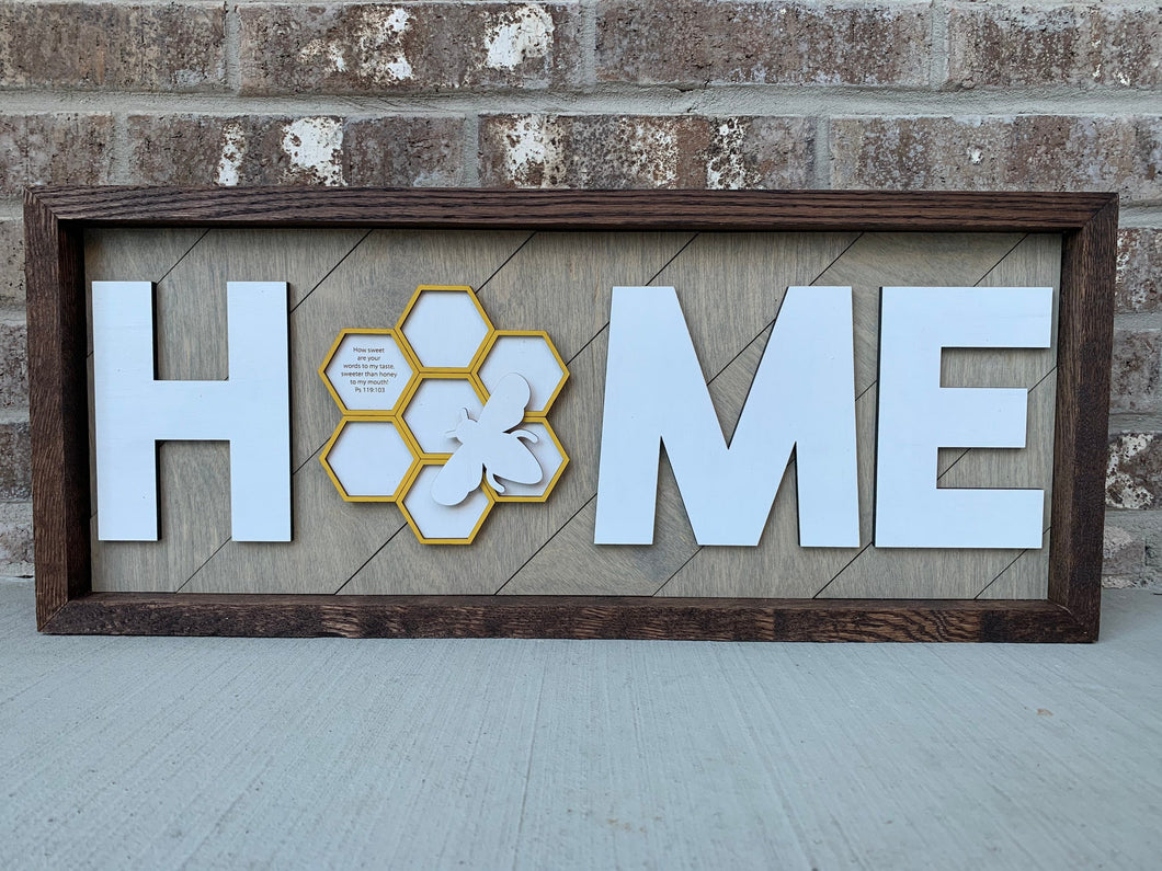 Interchangeable HOME Sign with Scripture